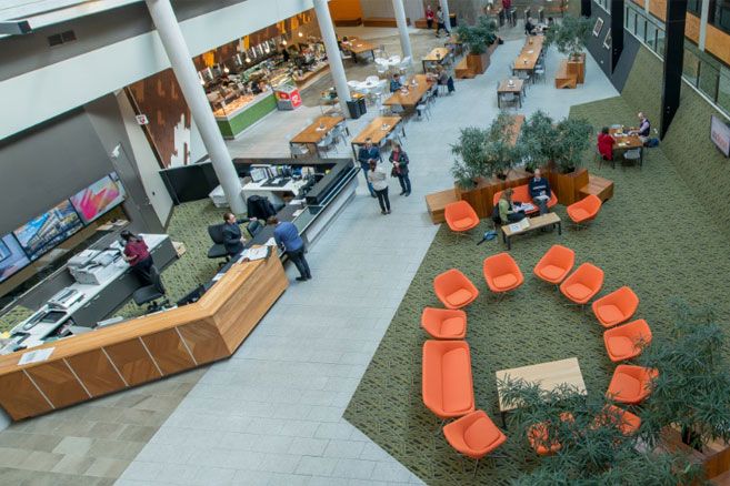 College campus interior