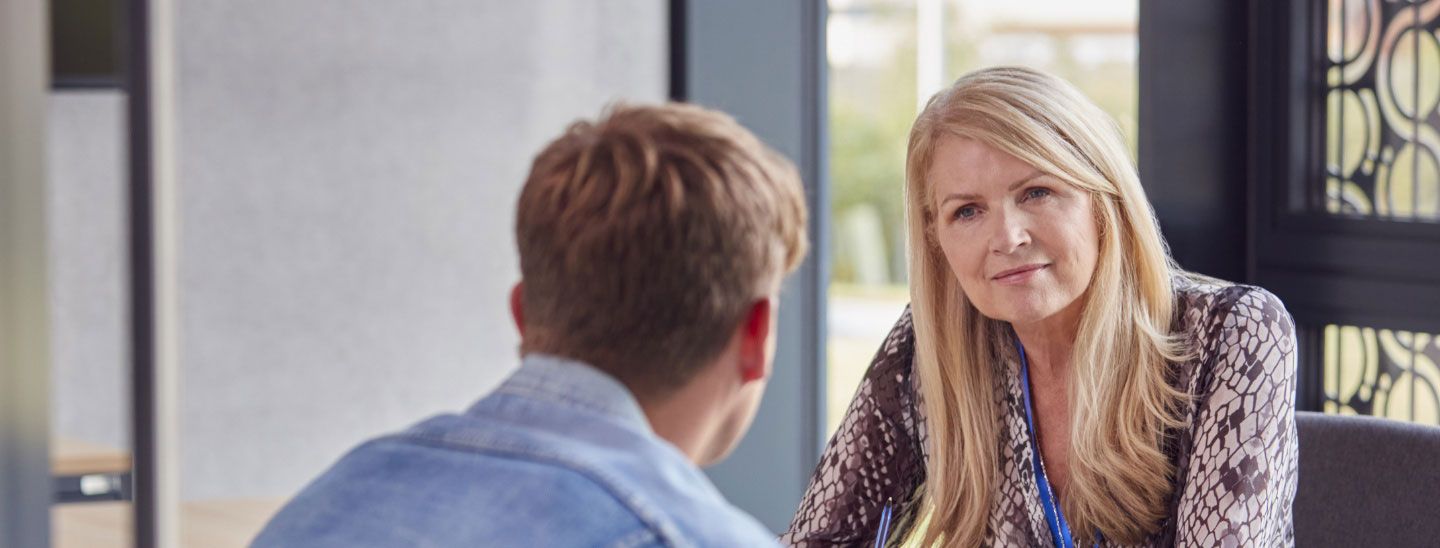 Counsellor talking with patient