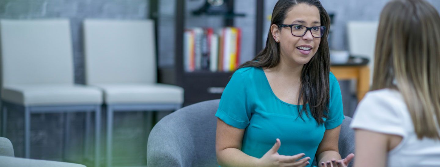 Counsellor talking with patient