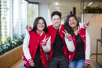 Group of international students smiling