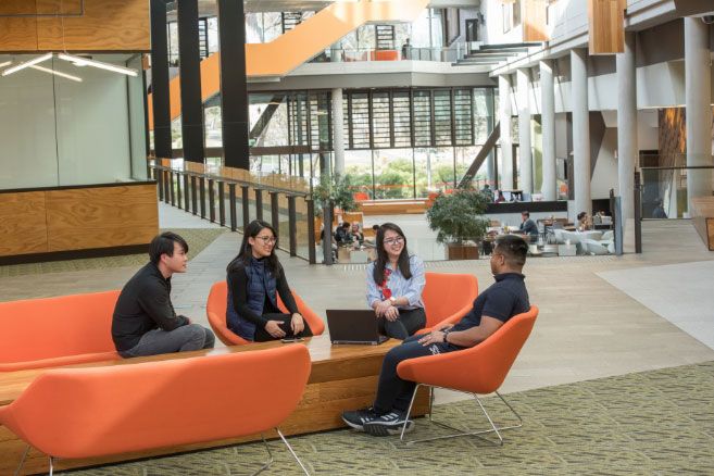 Group of students talking together