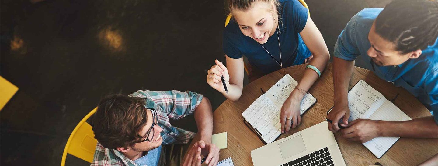 Group sitting and studying