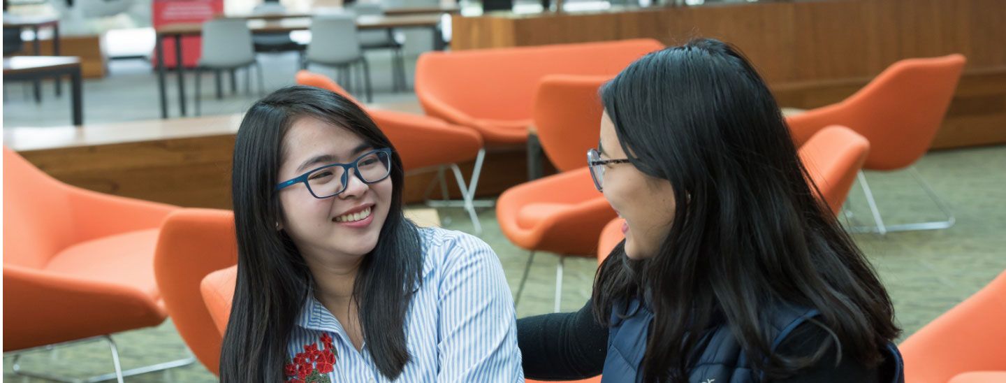 Group sitting and talking together