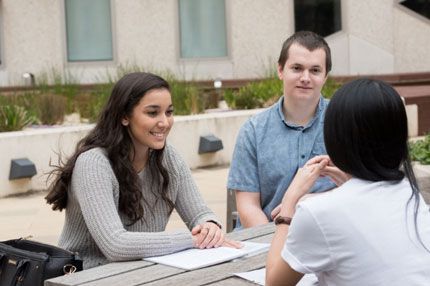 Group talking outdoors