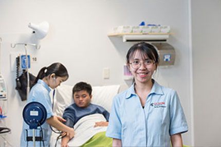 Doctors treating patient