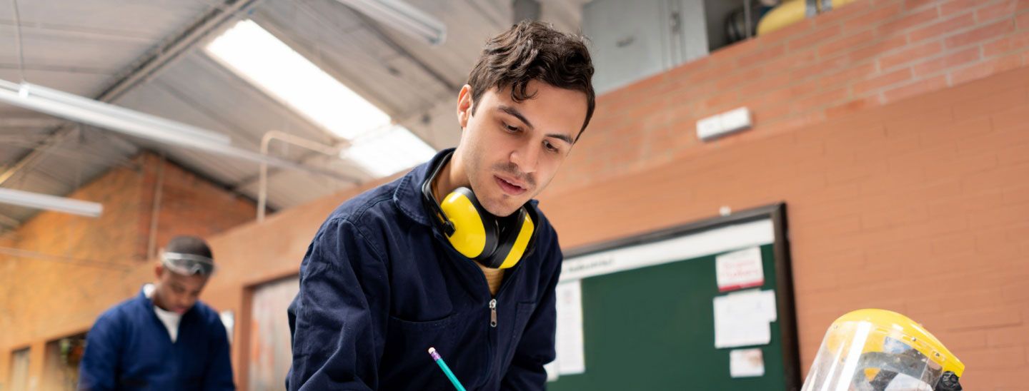 Young male engineer working