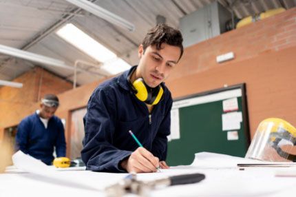 Young male engineer working